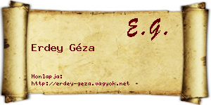 Erdey Géza névjegykártya
