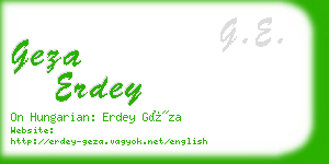 geza erdey business card